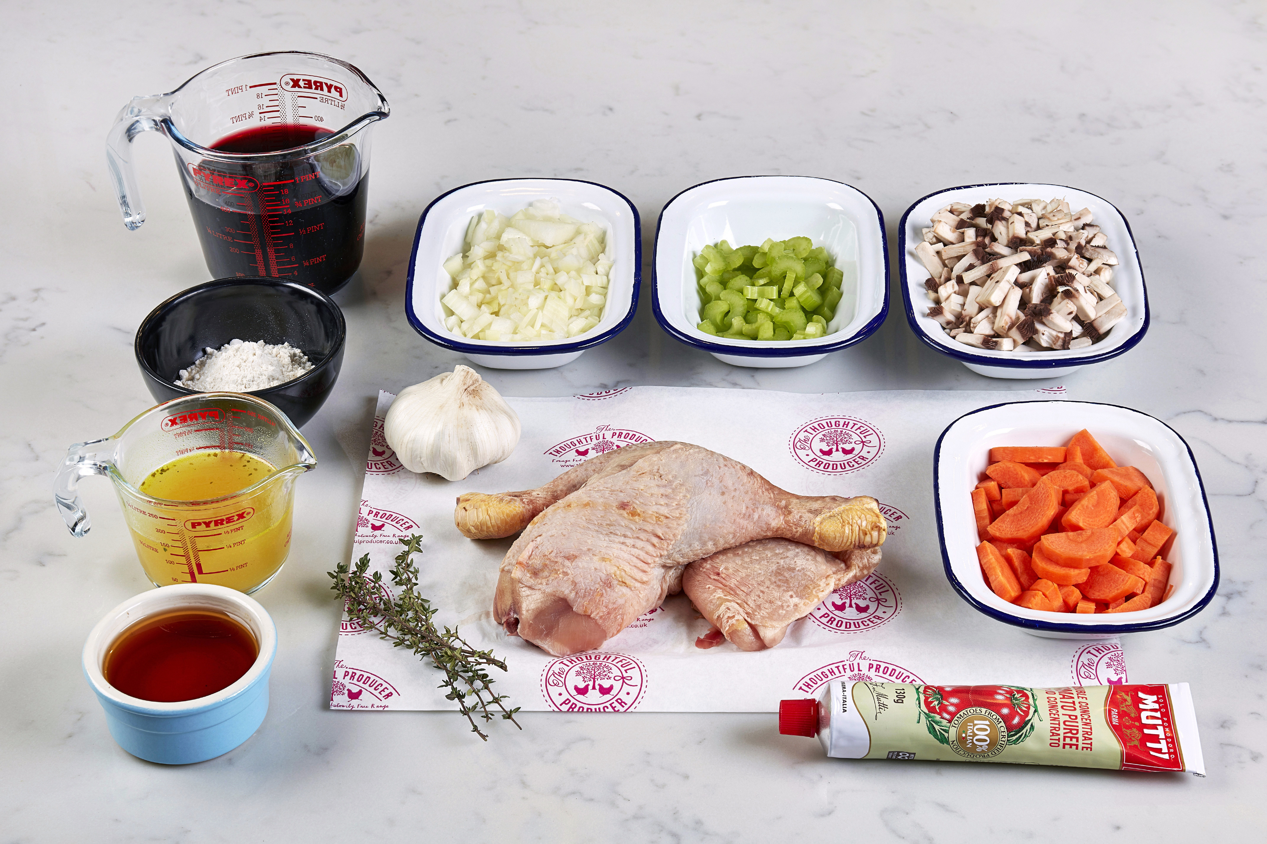 Coq au Vin ingredients 